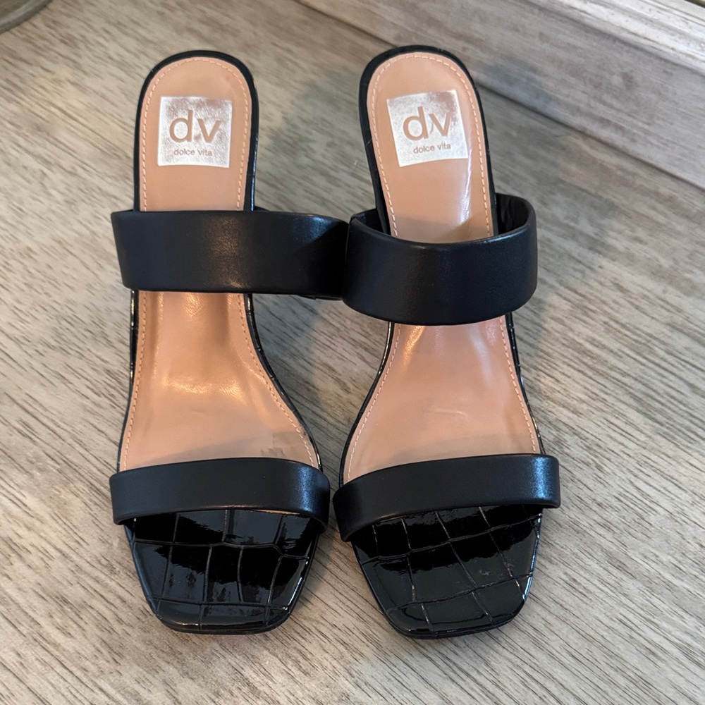 Dolce Vita Black Leather Mules